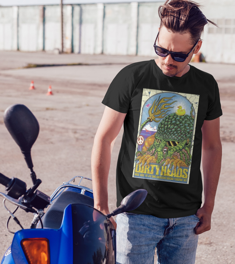 Dirty Heads August 14 2024 The Gaslight Social Casper WY Alien Creature With Rubber Duck And Peace Sign T-Shirt