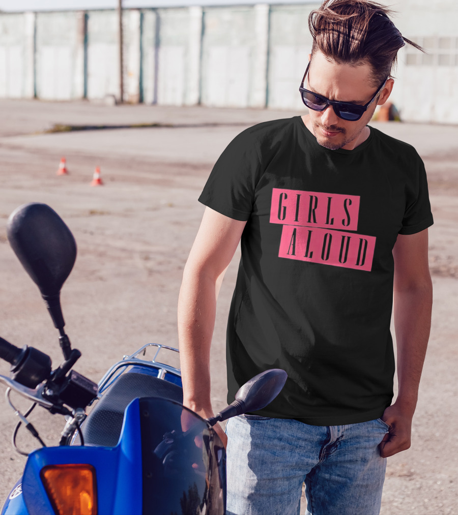 Girls Aloud Retro Stencil Block Text T-Shirt