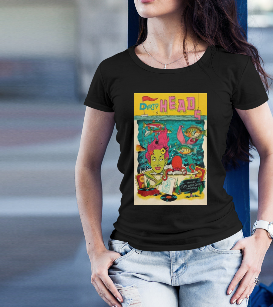 Dirty Heads Concert Poster August 16 2024 Ford Idaho Center Amphitheater Nampa ID Underwater Theme T-Shirt