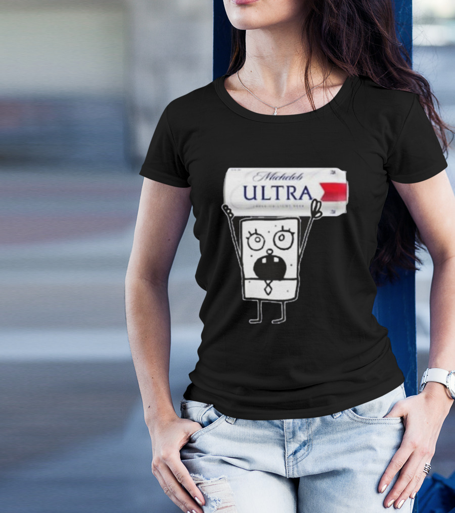 Doodlebob Michelob Ultra Holding Beer Can T-Shirt
