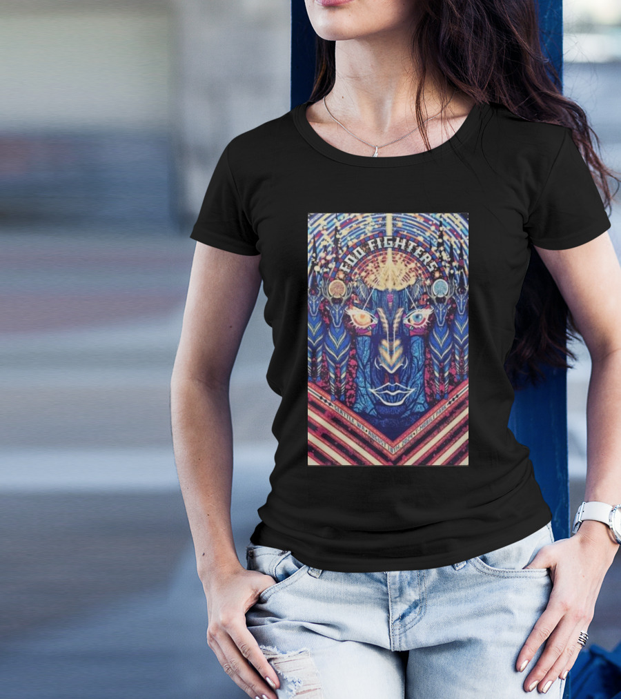 Foo Fighters Vibrant Psychedelic Art T-Mobile Park Aug 18 T-Shirt