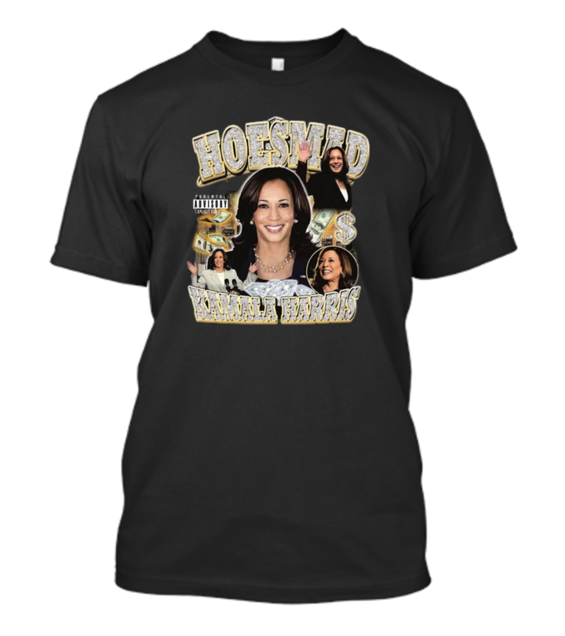 Kamala Harris HoesMad Rap Vintage 2024 Explicit Lyrics Money Images T-Shirt
