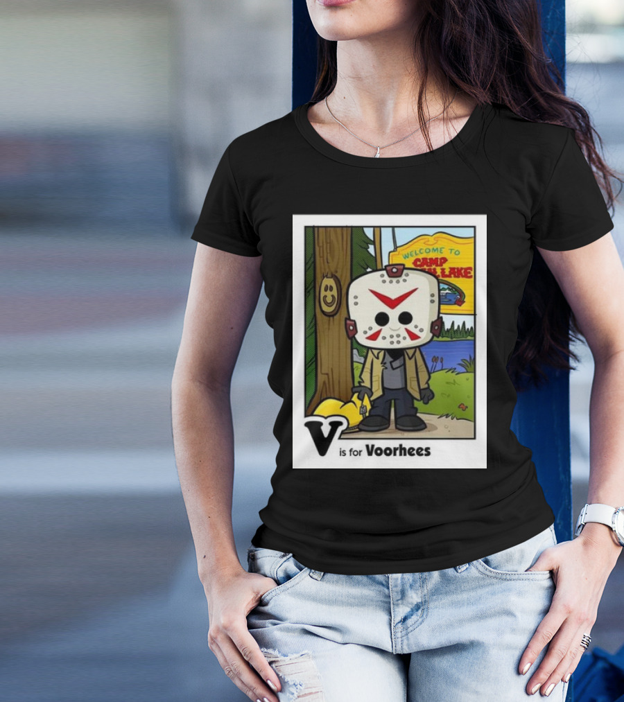 V Is For Voorhees Welcome To Camp Crystal Lake T-Shirt