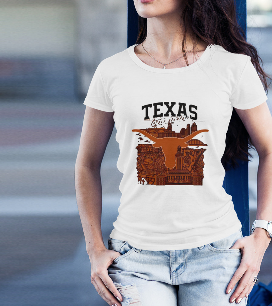 Texas Longhorns Burnt Orange City Skyline T-Shirt