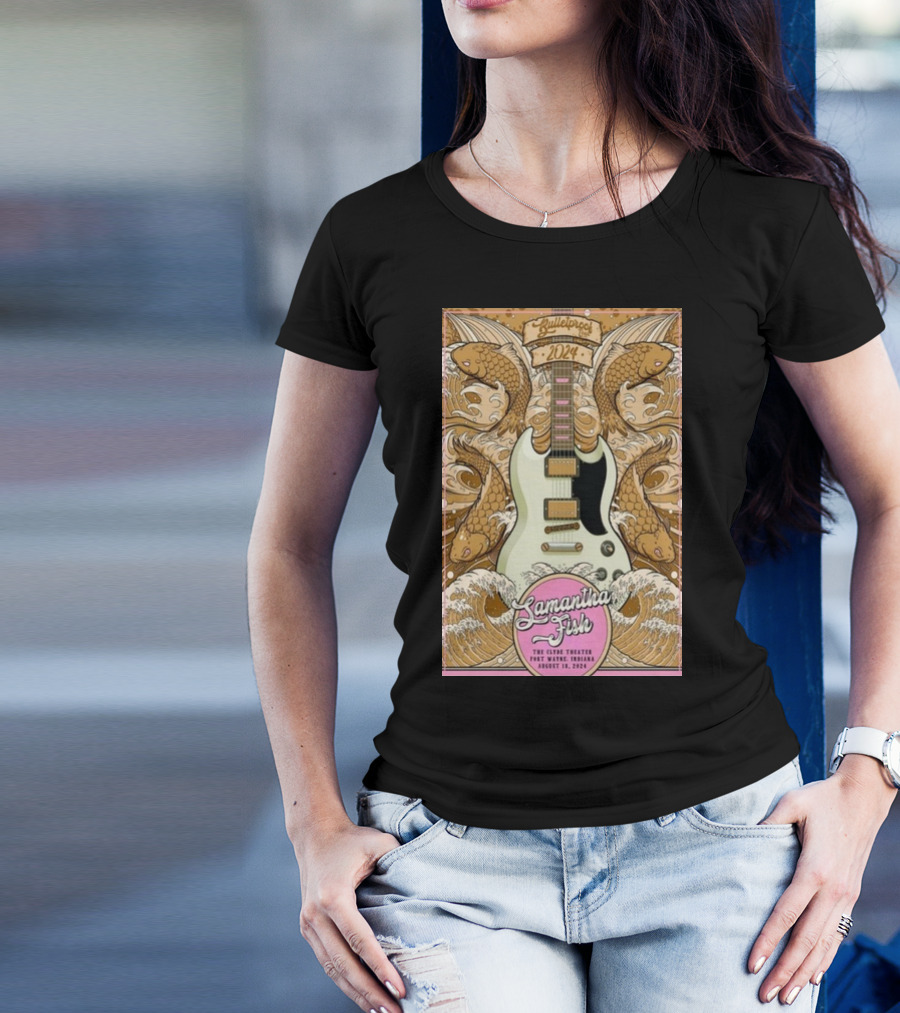 Samantha Fish Bulletproof 2024 Clyde Theatre Fort Wayne Indiana August 18 2024 Guitar Koi Waves T-Shirt