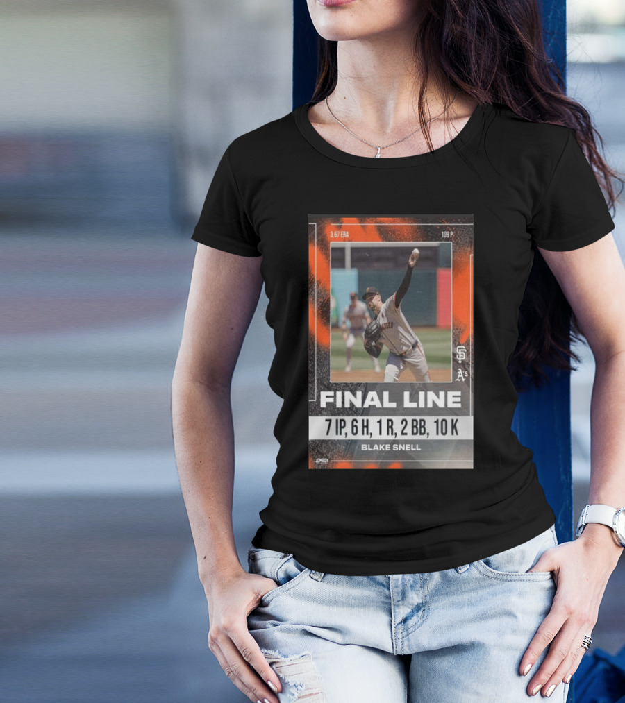 Blake Snell Final Line 3.67 ERA 7 IP 6 H 1 R 2 BB 10 K T-Shirt
