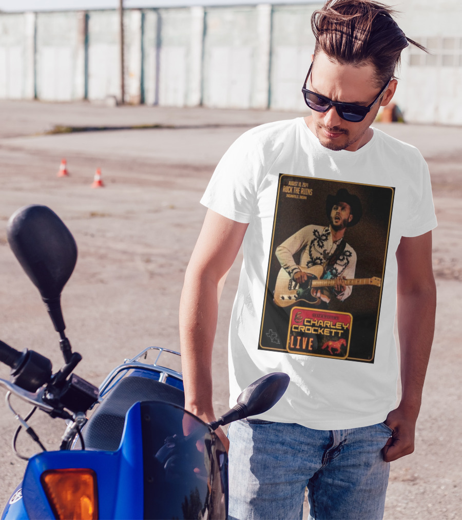 August 18 2024 Charley Crockett Live At Rock The Ruins Indianapolis IN Gulf And Westerns T-Shirt