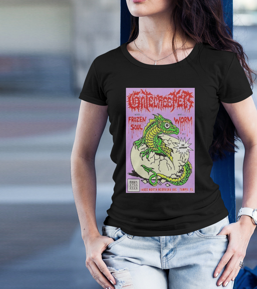 Gatecreeper With Frozen Soul And Worm At The Orpheum Tampa Sep 17th 2024 14602 North Nebraska Ave T-Shirt