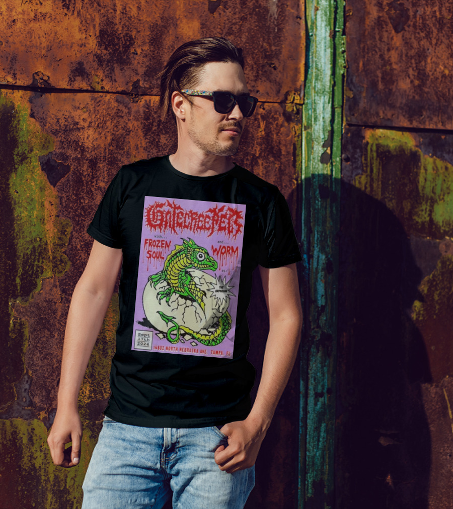 Gatecreeper With Frozen Soul And Worm At The Orpheum Tampa Sep 17th 2024 14602 North Nebraska Ave T-Shirt