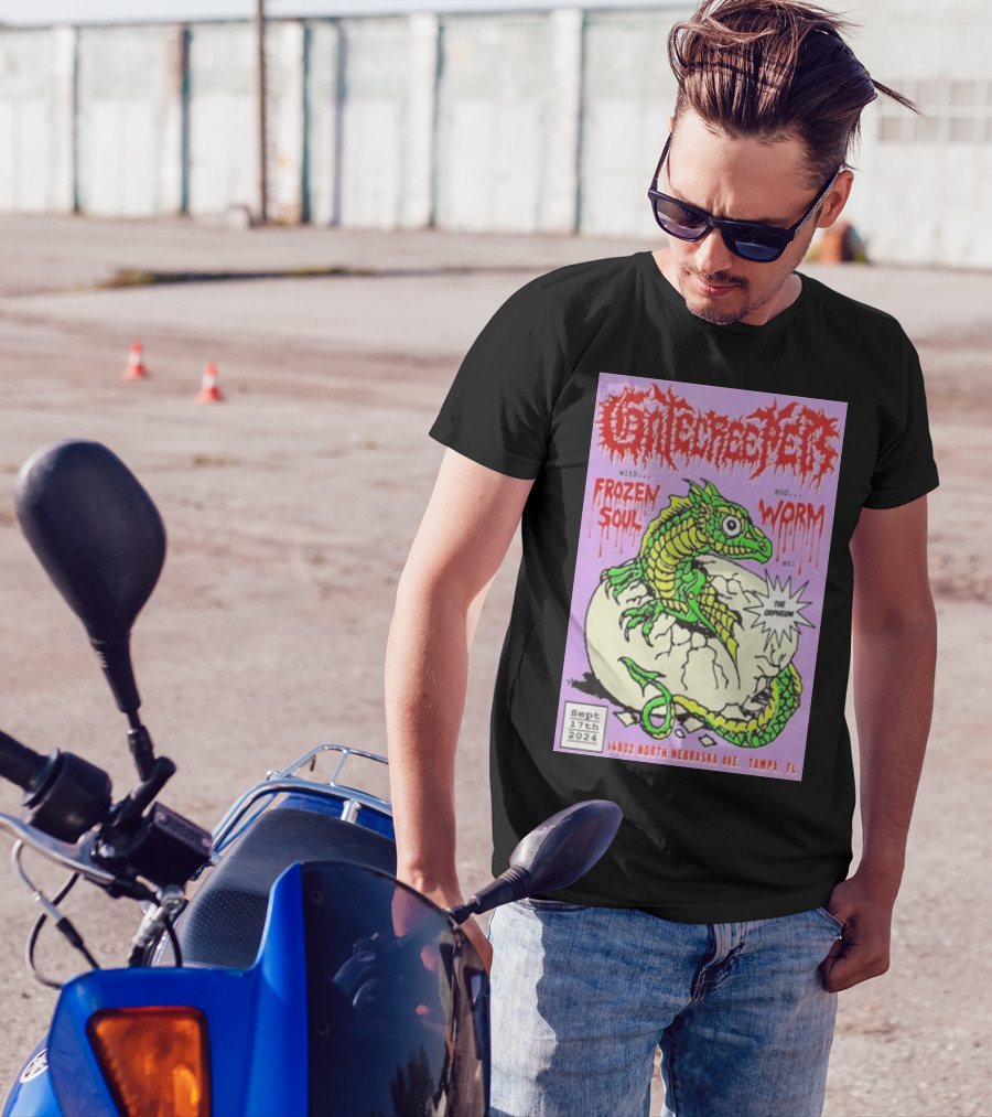 Gatecreeper With Frozen Soul And Worm At The Orpheum Tampa Sep 17th 2024 14602 North Nebraska Ave T-Shirt