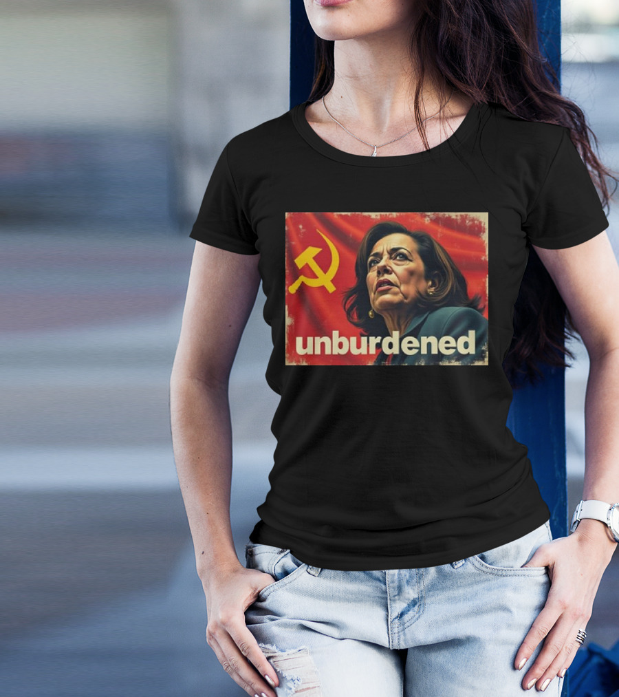 Unburdened Kamala Harris Hammer And Sickle Red Flag T-Shirt
