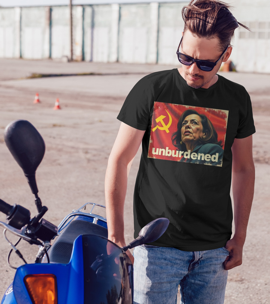 Unburdened Kamala Harris Hammer And Sickle Red Flag T-Shirt