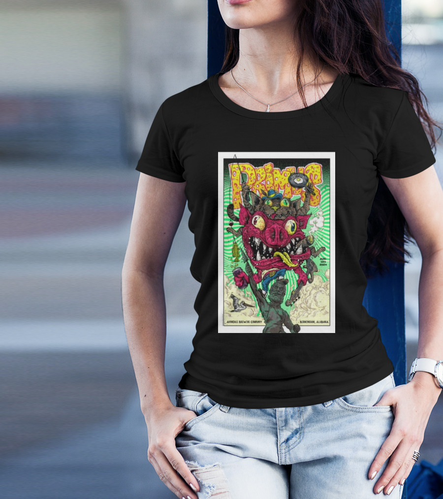 Primus Avondale Brewing Company Birmingham Alabama August 18th 2024 Colorful Monster T-Shirt