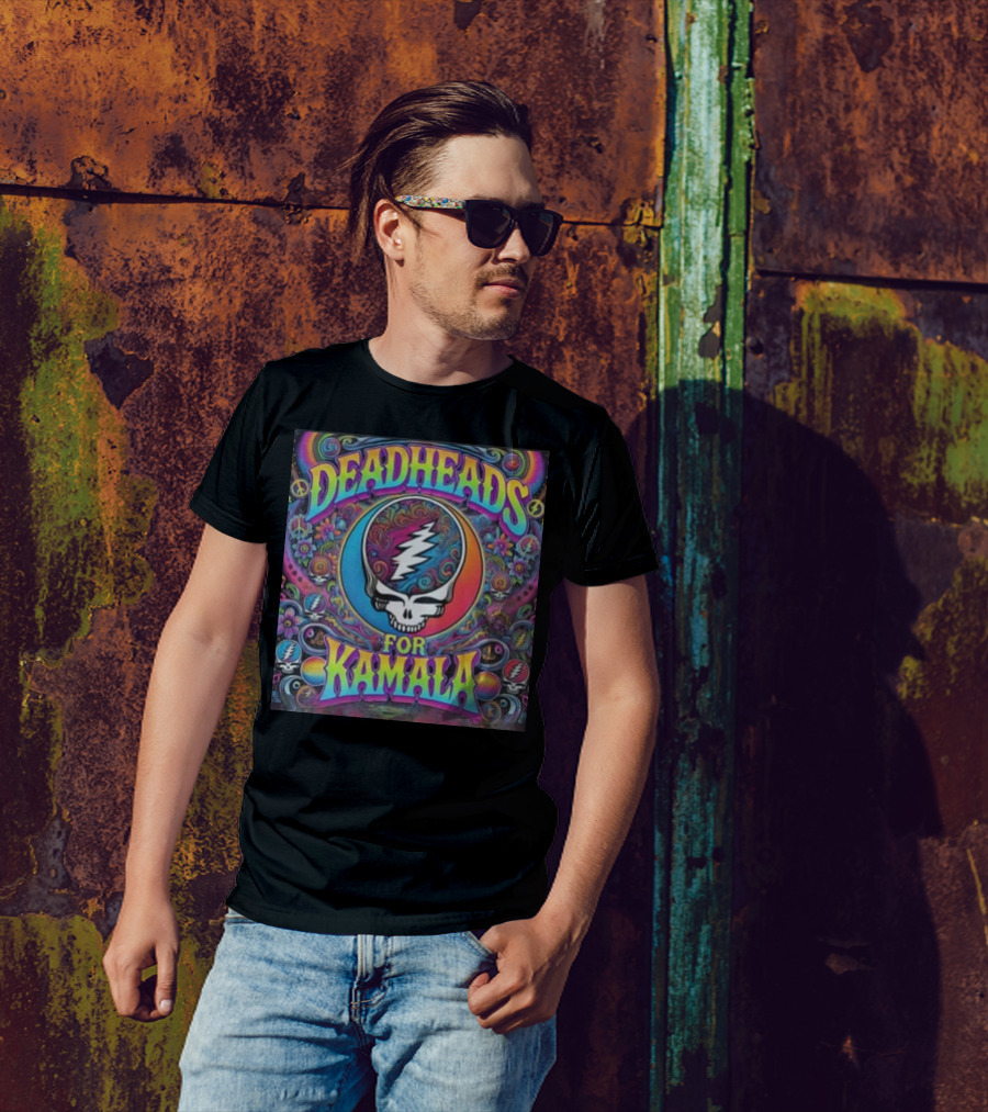 Deadheads For Kamala Psychedelic 2024 Grateful Dead Fans T-Shirt
