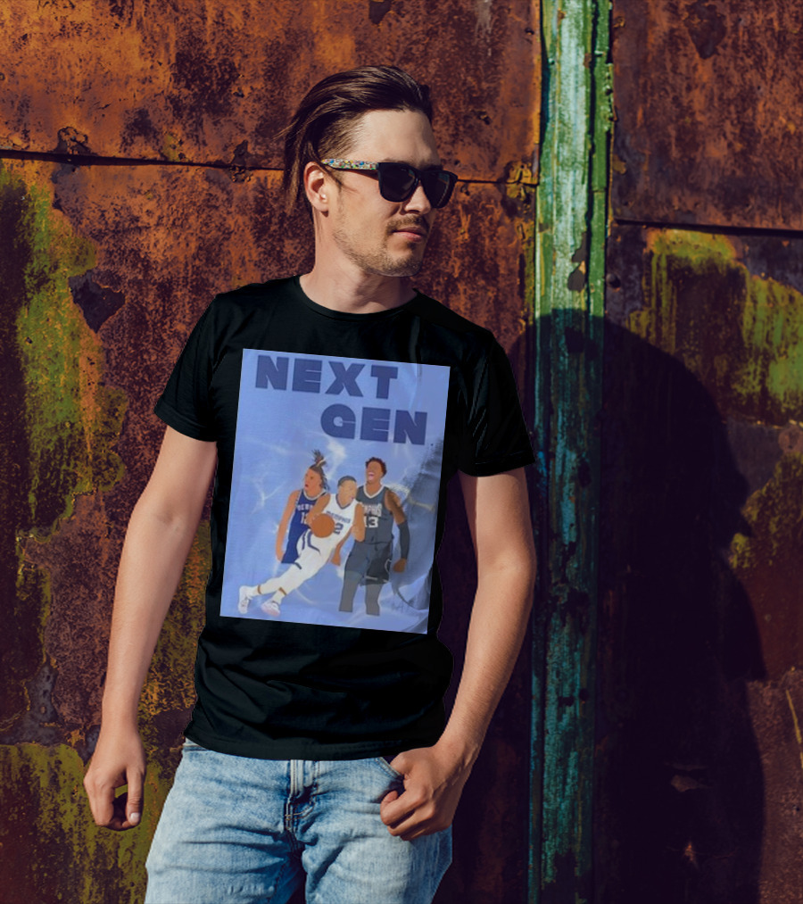 Next Gen Memphis Tigers Basketball Players Action Scene T-Shirt