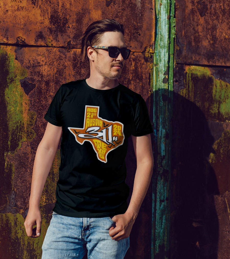 August 21 2024 Austin Texas 311 Band Concert Map T-Shirt