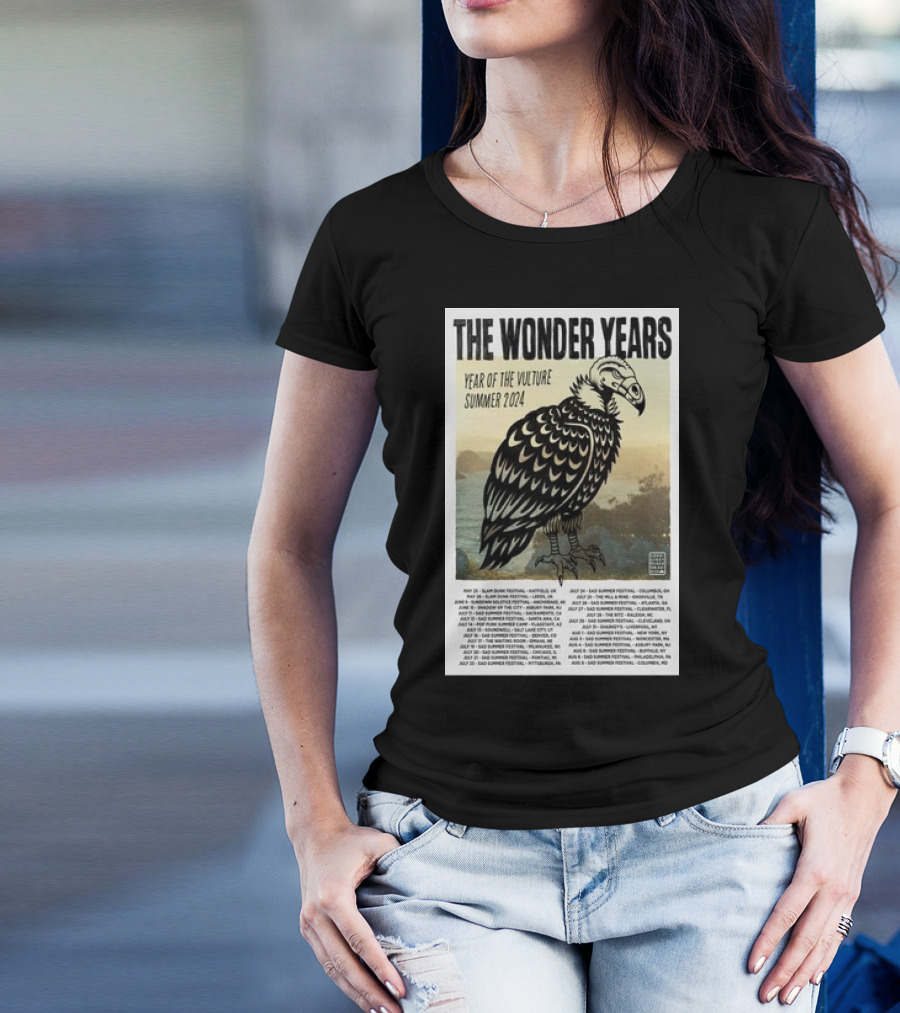 The Wonder Years Year Of The Vulture Tour Summer 2024 Dates And Locations T-Shirt