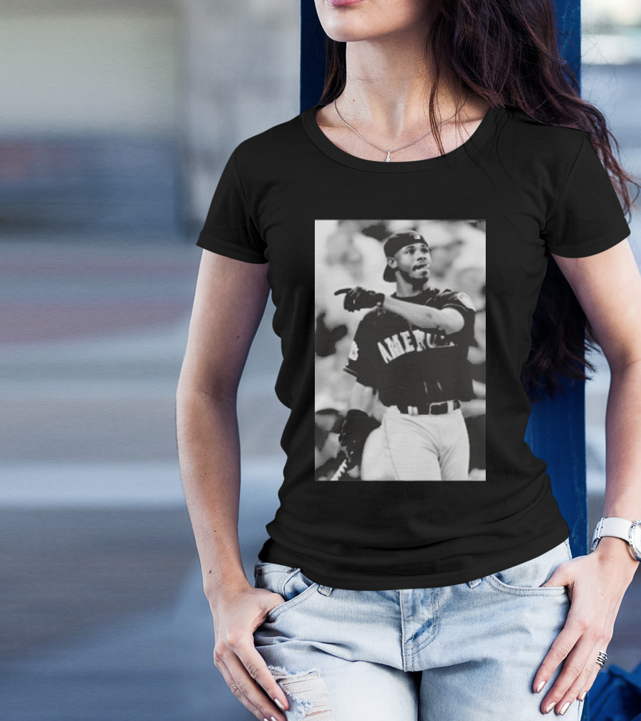 Mina Kimes Wearing Ken Griffey Jr. Baseball America Jersey T-Shirt