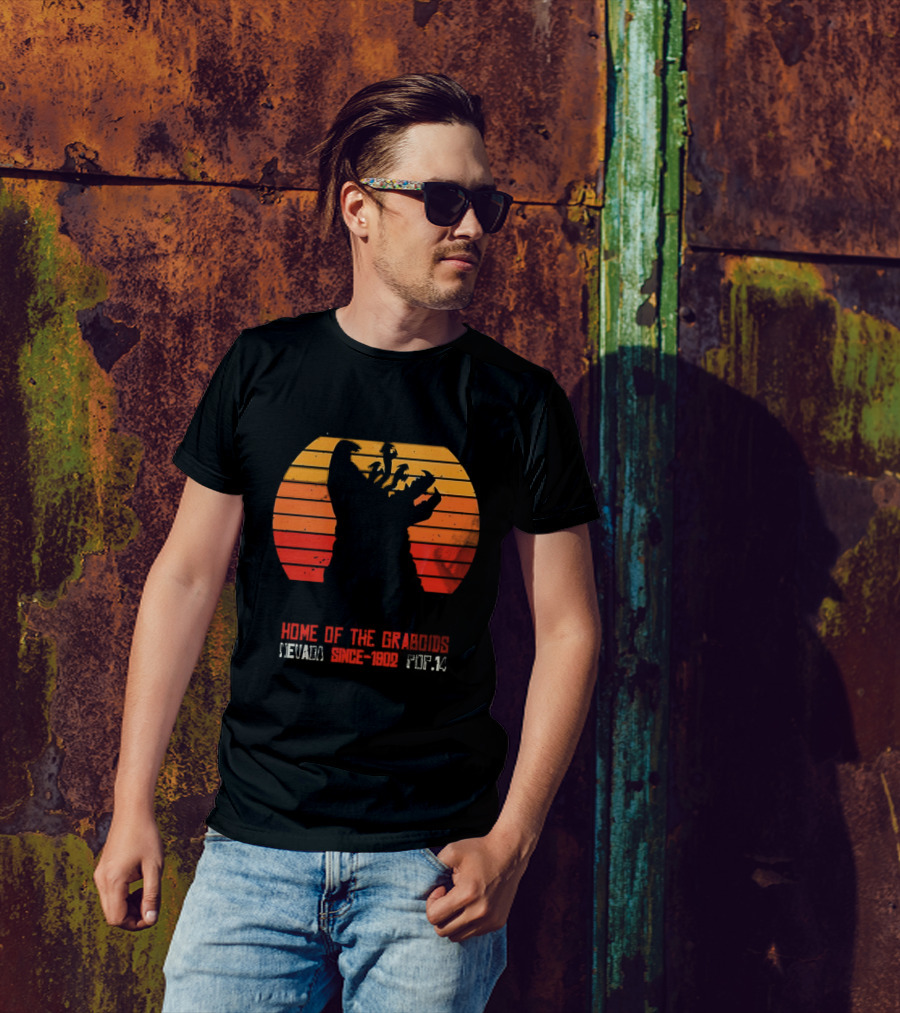 Perfection Nevada Home Of The Graboids Since 1902 Pop 14 Vintage Sunset T-Shirt