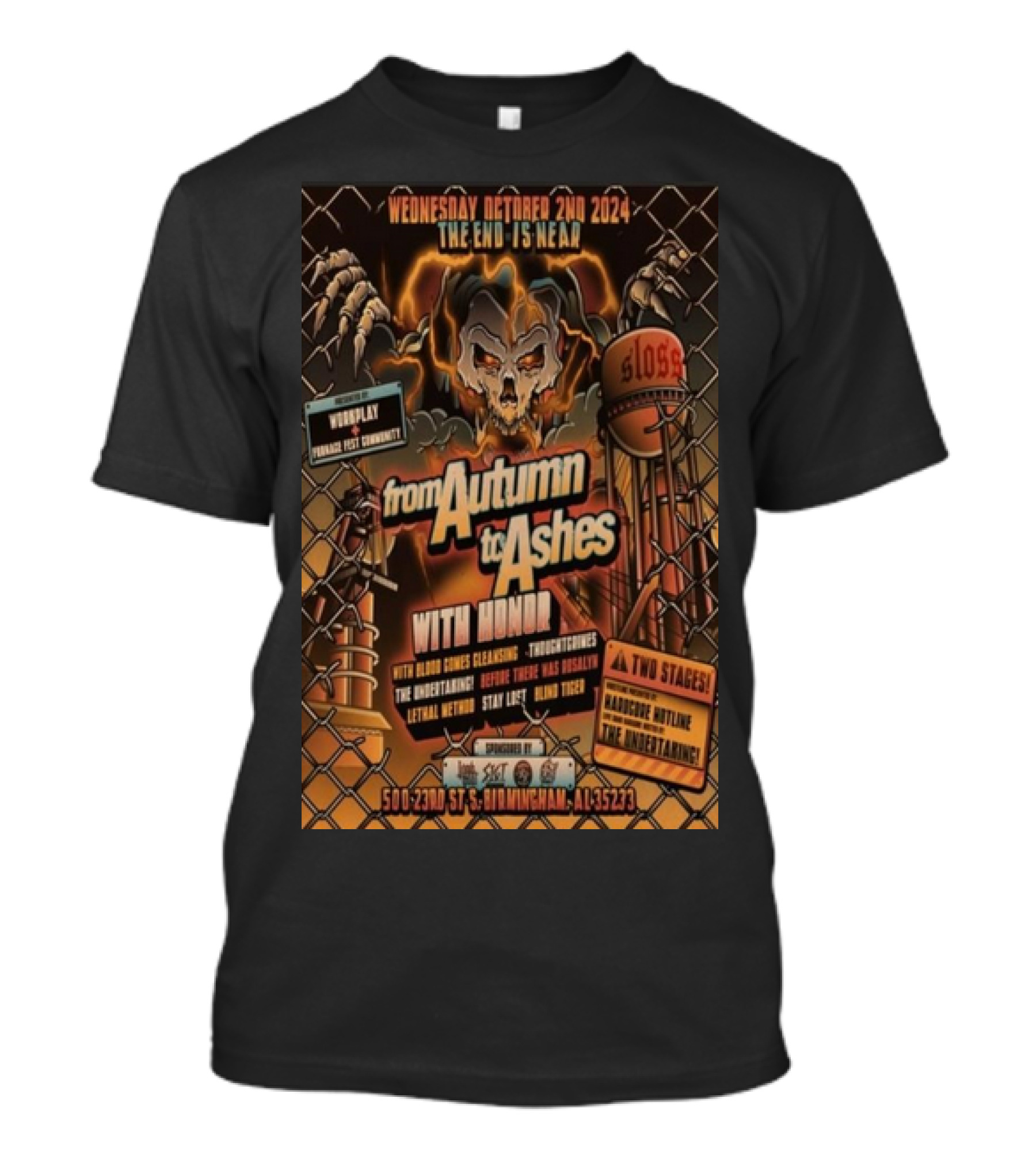 Furnace Fest October 2 2024 Birmingham AL From Autumn To Ashes With Honor T-Shirt