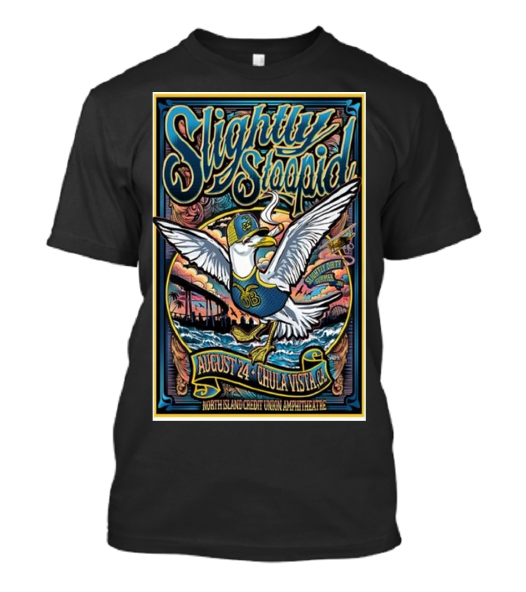 Slightly Stoopid Seagull North Island Credit Union Amphitheatre August 24 2024 Chula Vista CA T-Shirt