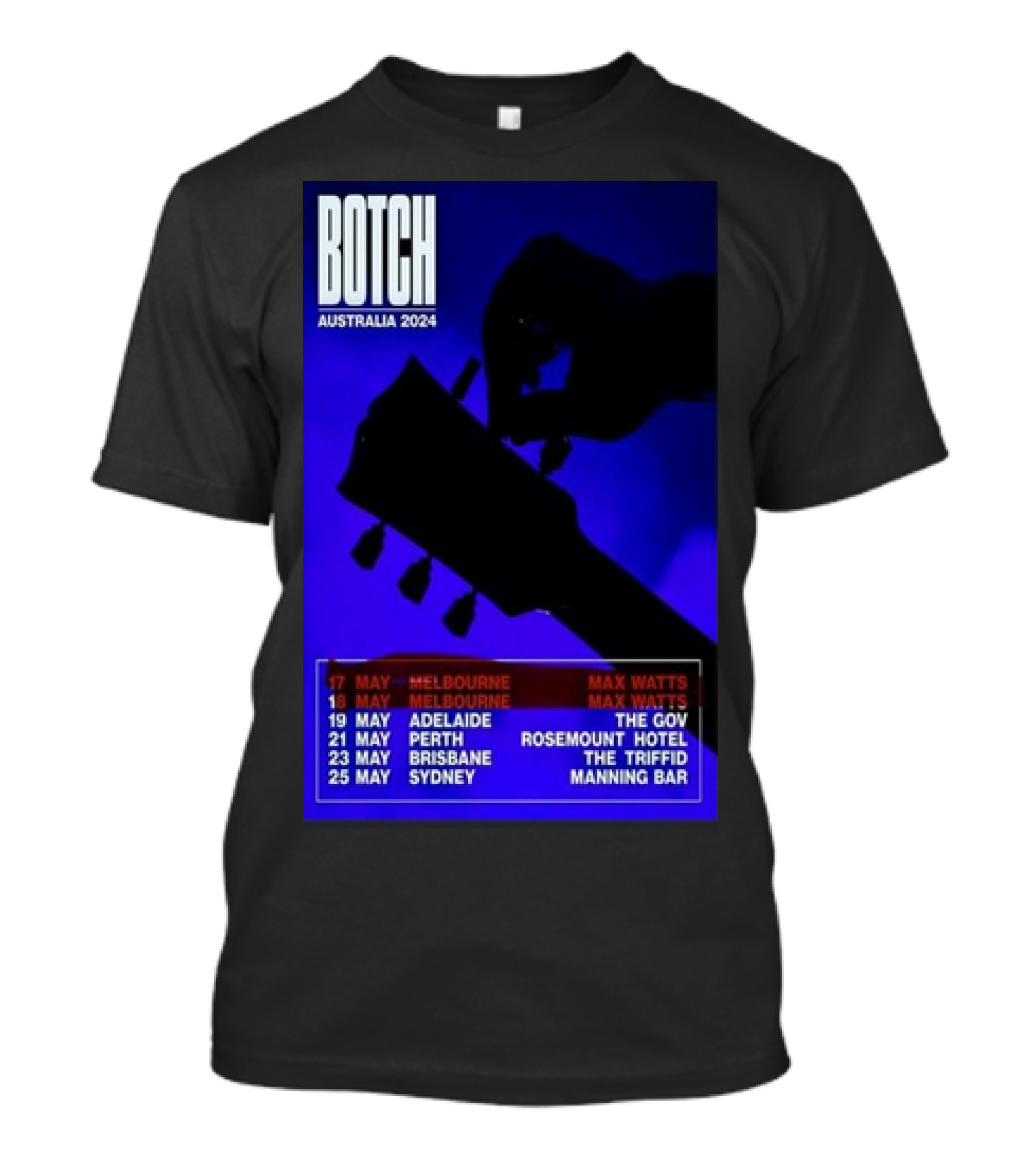 Botch Australia 2024 Tour Dates May 17 Melbourne 19 Adelaide 21 Perth 23 Brisbane 25 Sydney T-Shirt