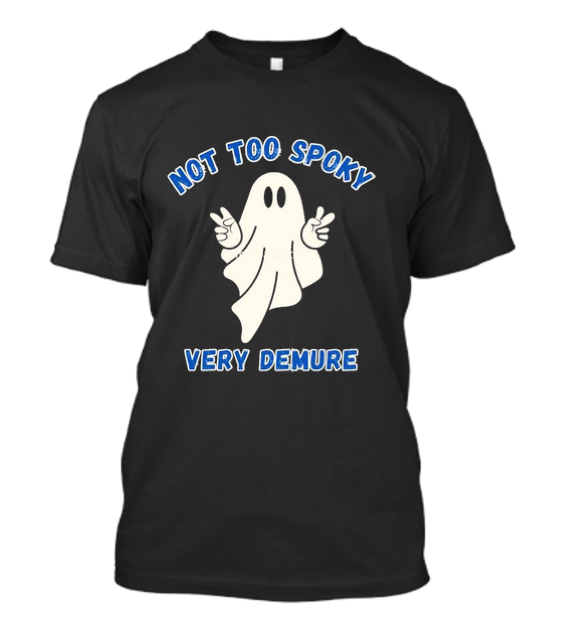 Not Too Spooky Very Demure Peace Sign Ghost Halloween T-Shirt