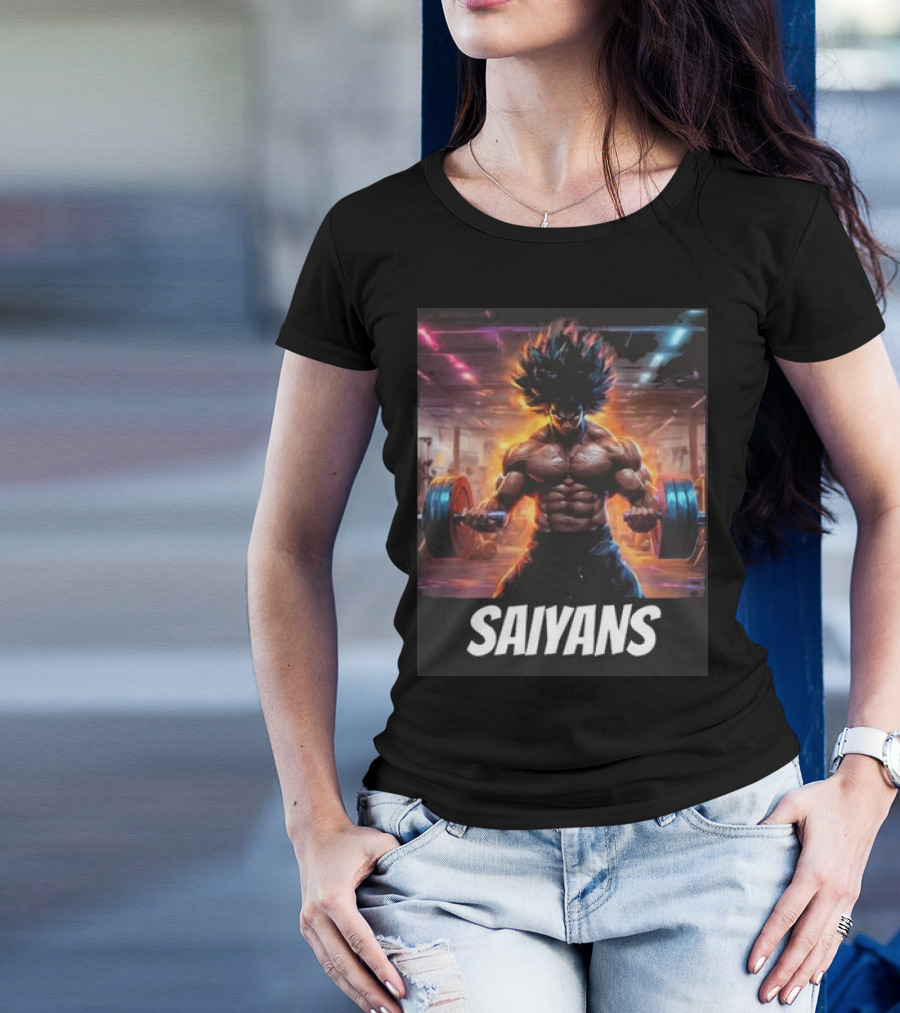Saiyan Workout Gym Motivation Saiyans Strength Training Anime Fusion T-Shirt