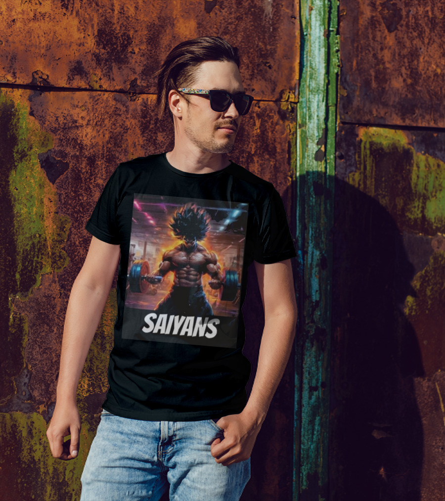 Saiyan Workout Gym Motivation Saiyans Strength Training Anime Fusion T-Shirt