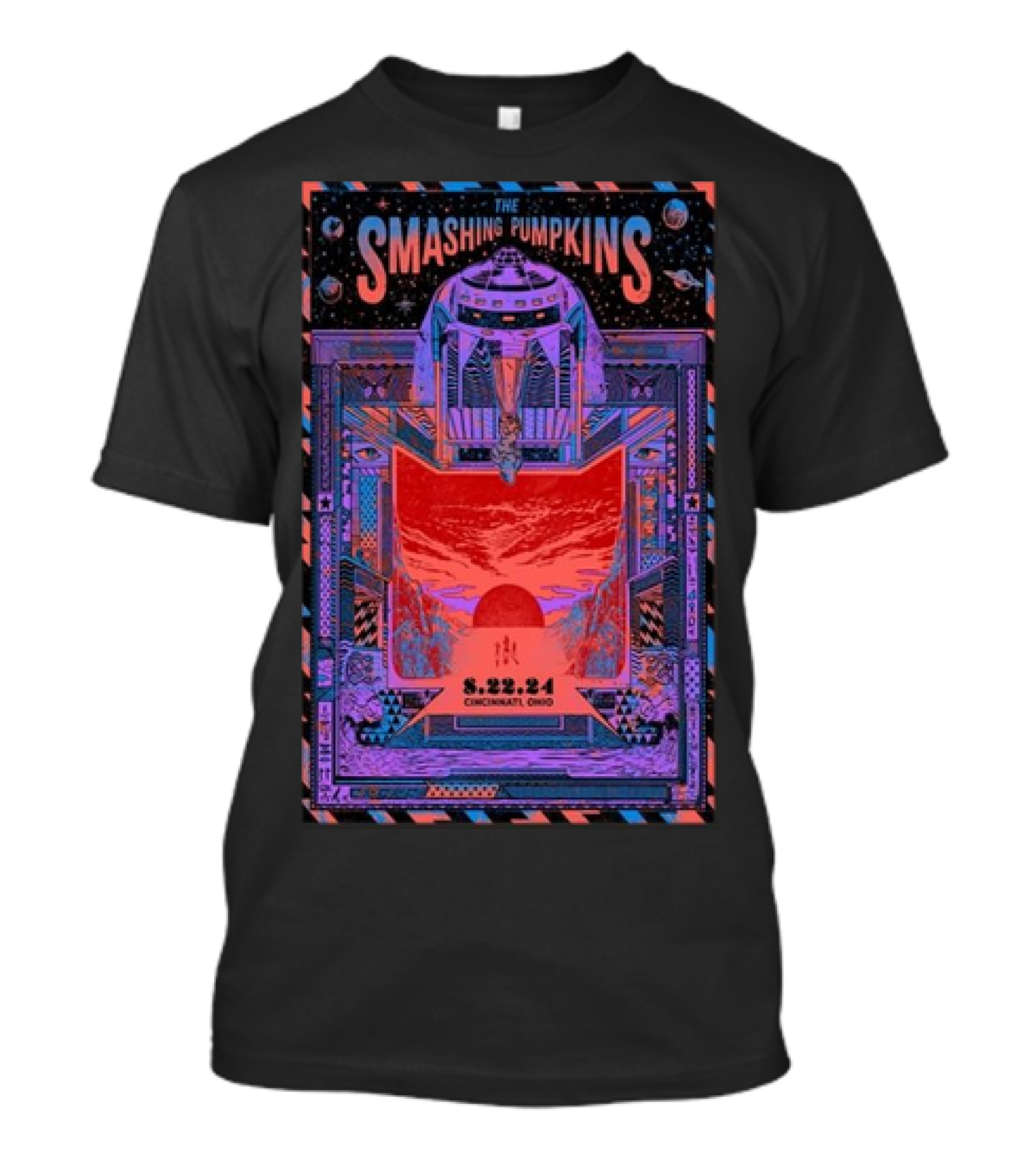 The Smashing Pumpkins 8.22.24 Cincinnati Ohio Retro-Future Cosmic Tour T-Shirt
