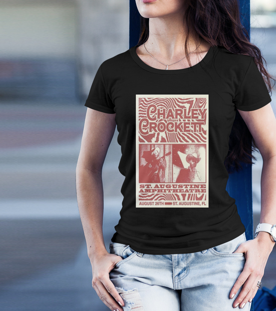 Charley Crockett St. Augustine Amphitheatre August 26th 2024 St. Augustine FL T-Shirt