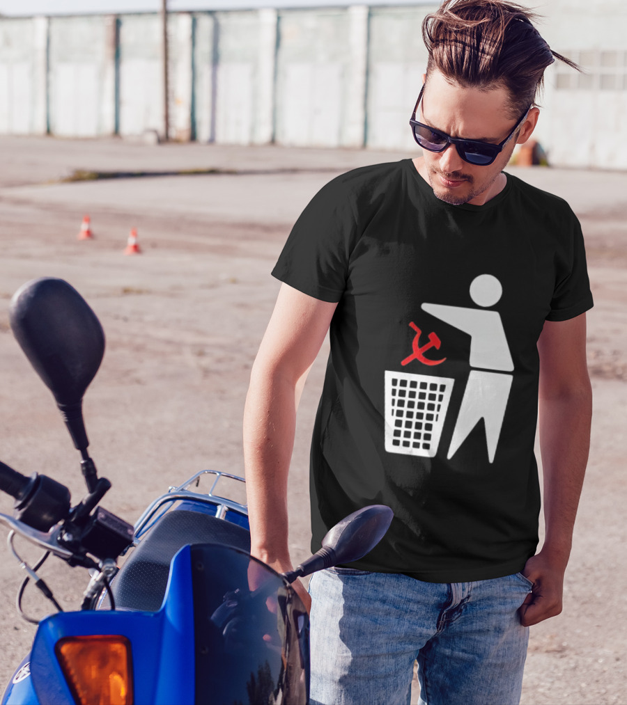 Communism Trash Can Hammer Sickle Disposal T-Shirt