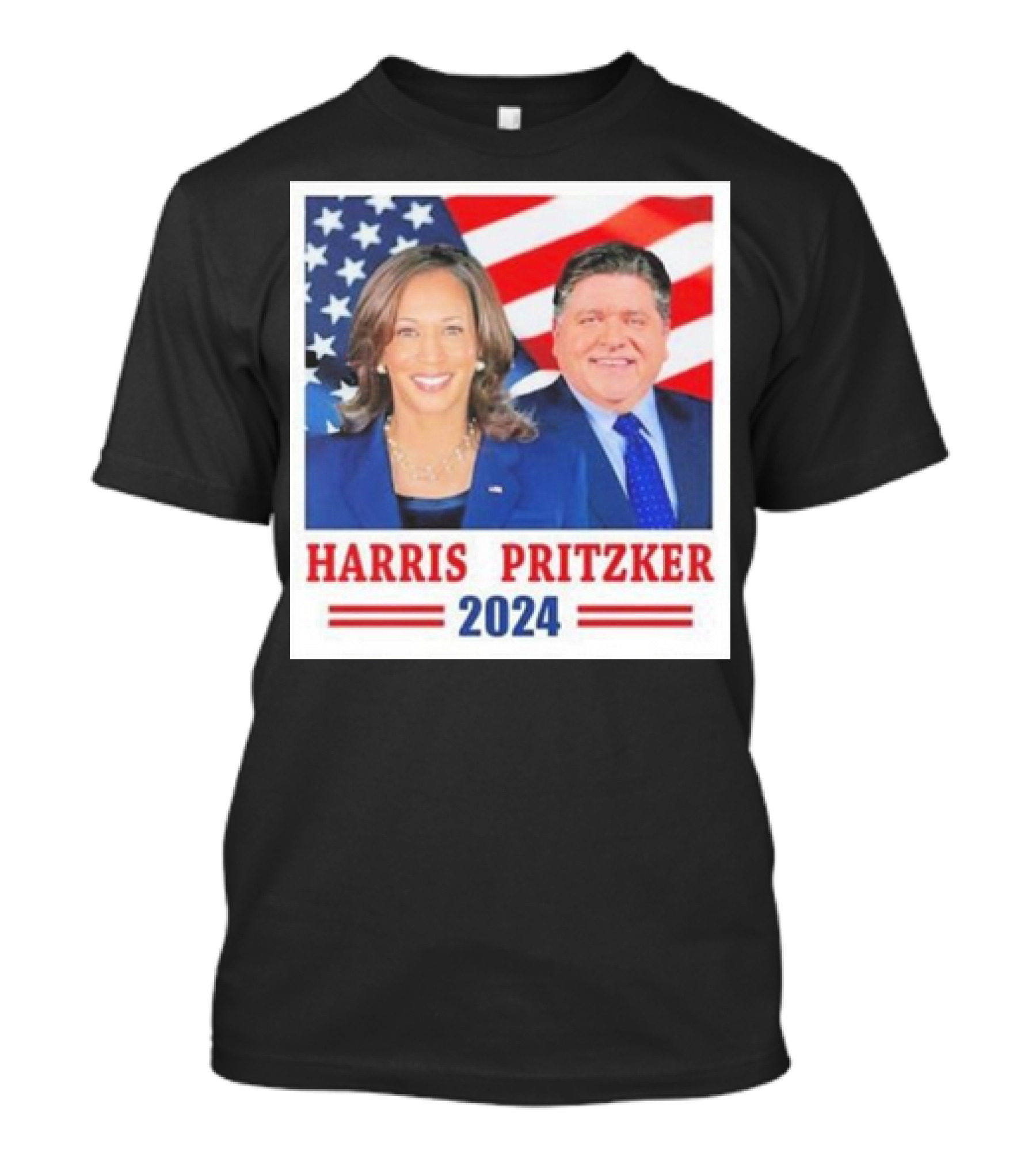Harris Pritzker 2024 USA Flag Election Campaign T-Shirt