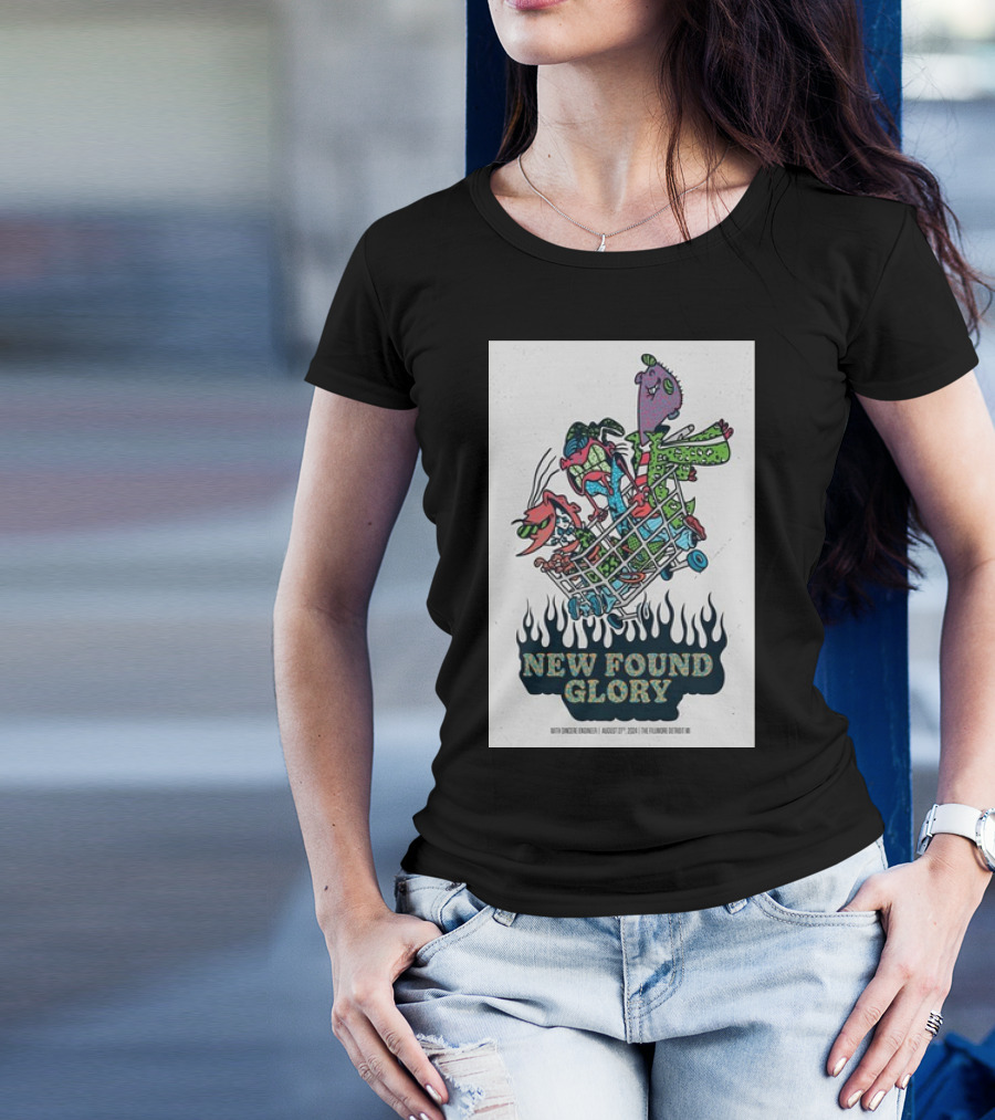 New Found Glory Concert August 27th 2024 The Fillmore Detroit MI Rugrats Characters In Shopping Cart T-Shirt
