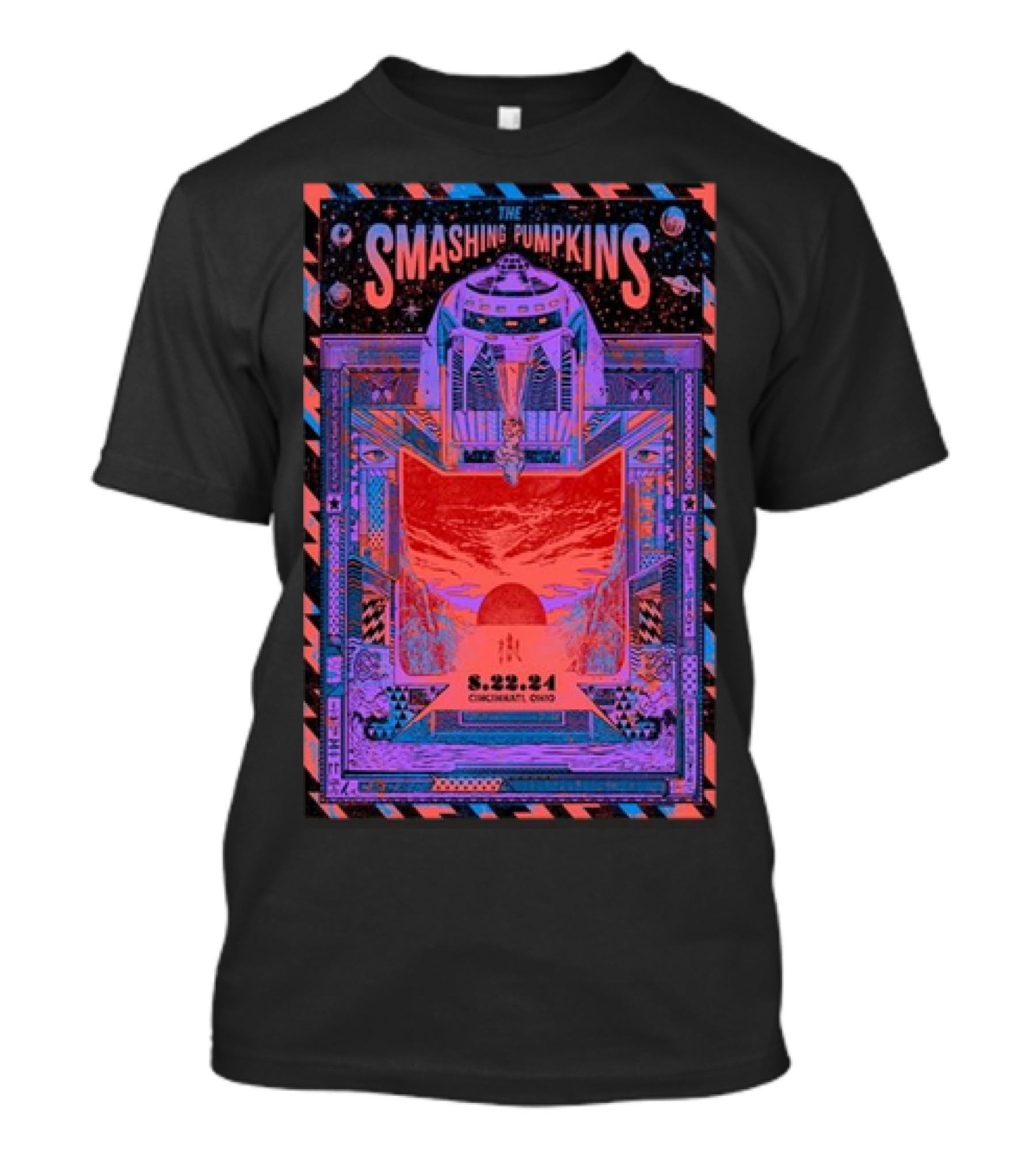 The Smashing Pumpkins August 22 2024 Cincinnati Ohio Tour Poster Sci-Fi T-Shirt
