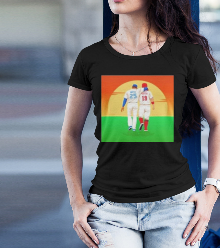 Devon White And Joey Votto Sunset Sports Moment Embrace T-Shirt