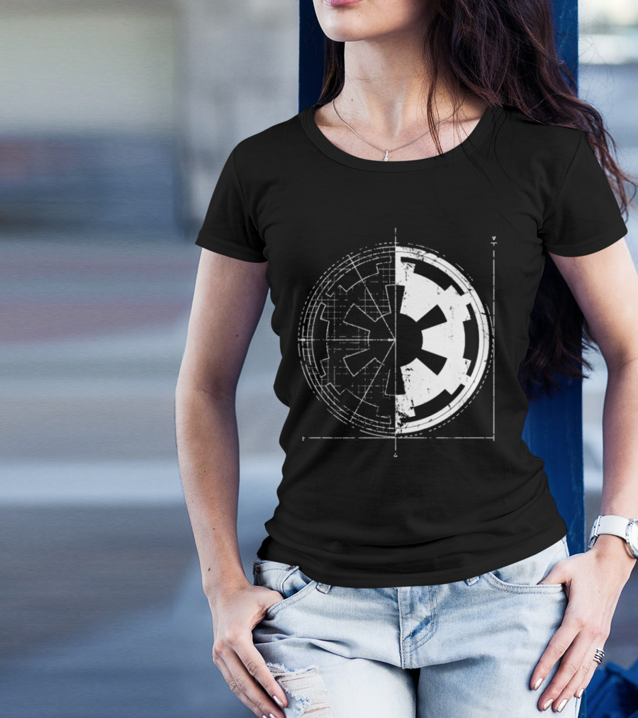 Galactic Empire Emblem Blueprint Schematic Diagram T-Shirt