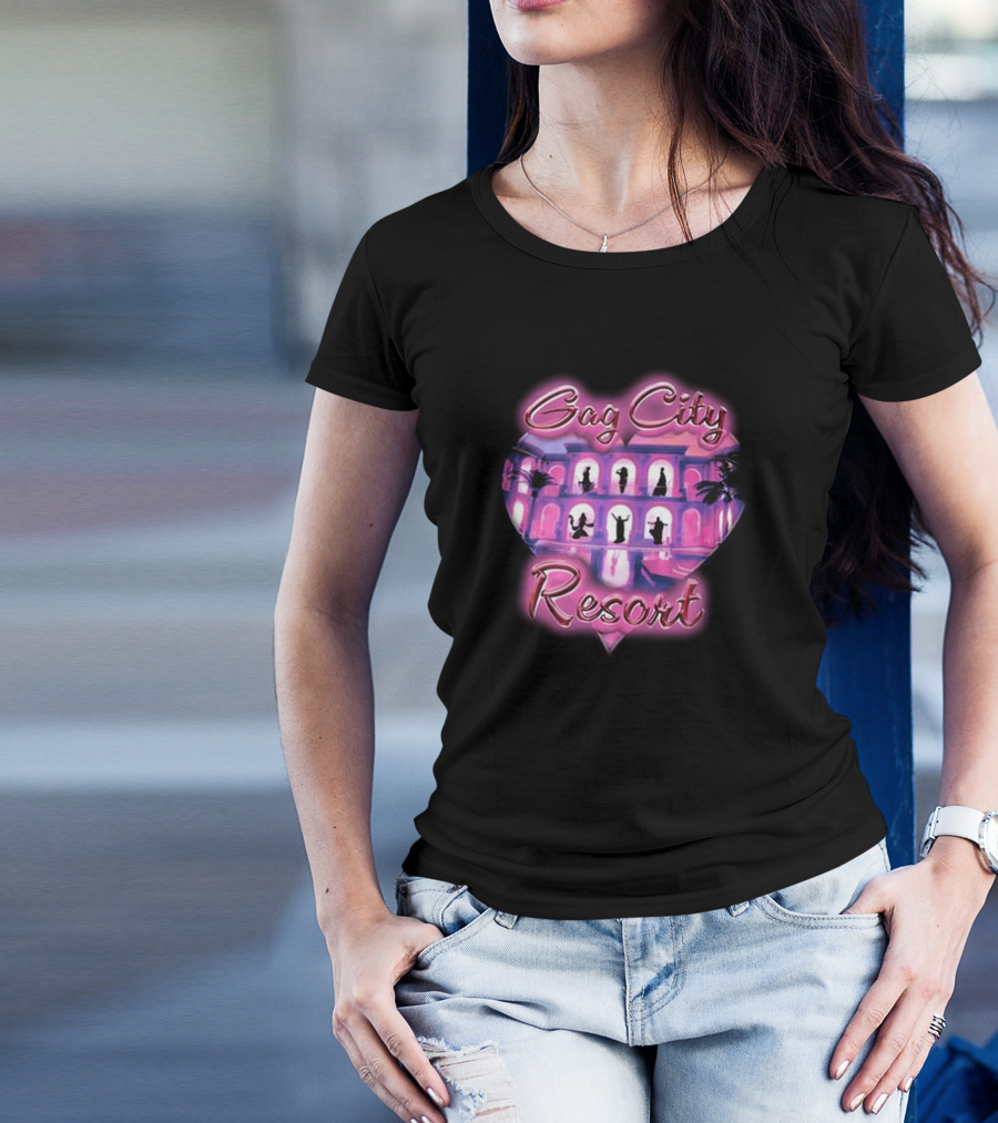 Gag City Resort Heart Silhouette Scene T-Shirt