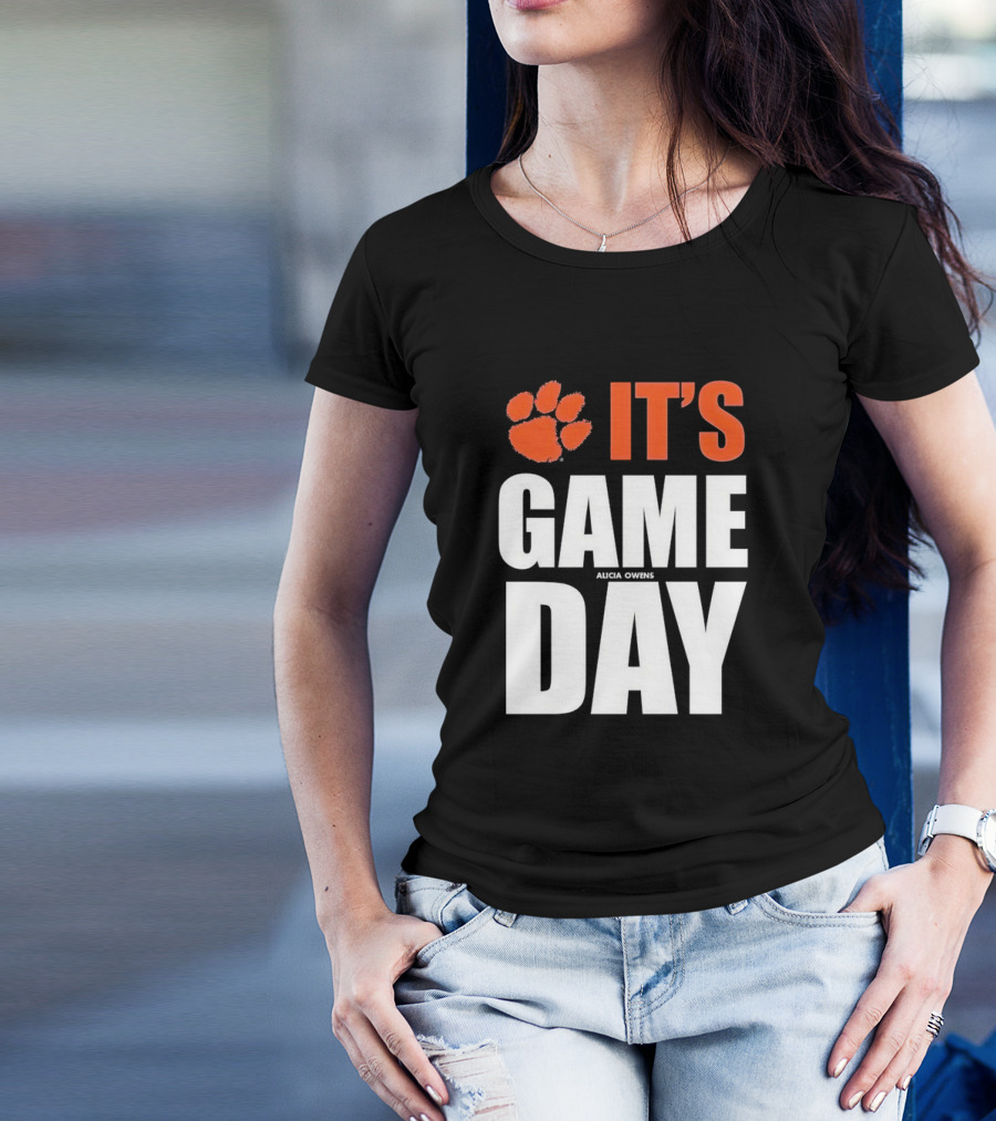 Clemson Tigers It's Game Day Paw Print Alicia Owens T-Shirt