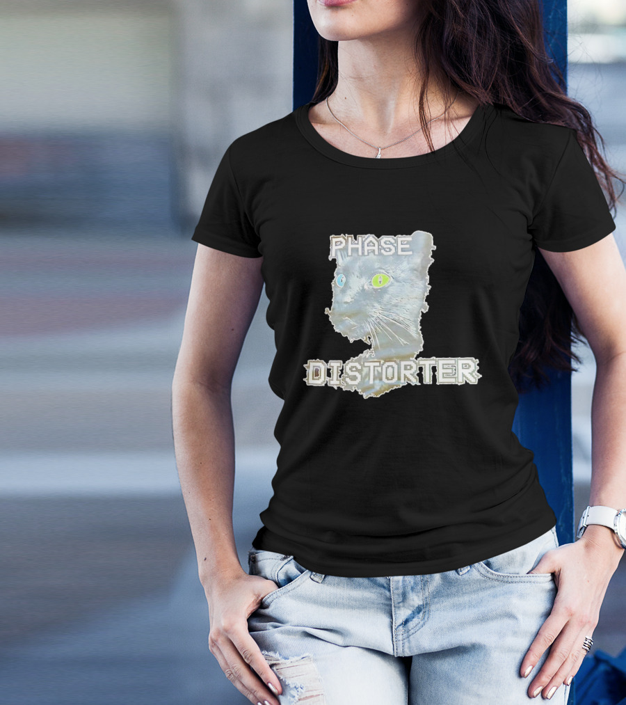 Phase Distorter Cat Neon Effect T-Shirt