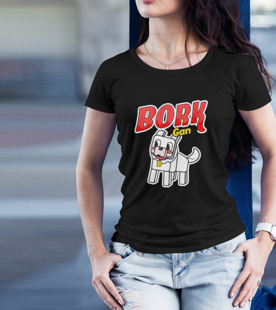 Bork Gang Dog Character With Collar T-Shirt