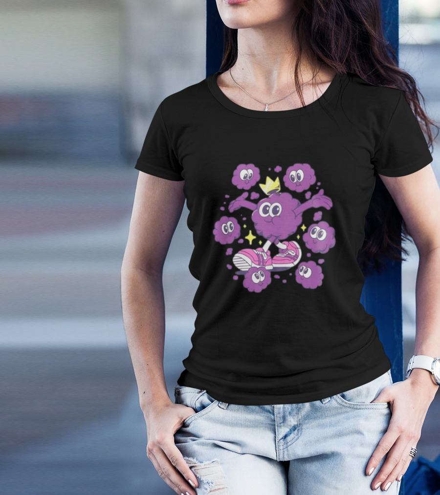 Ranboo Particle Palooza Crowned Purple Character With Sneakers And Stars T-Shirt