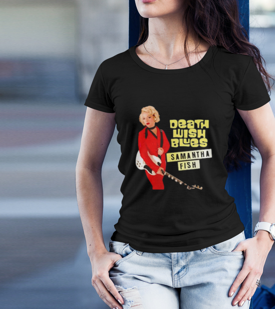 Death Wish Blues Samantha Fish With Guitar In Red T-Shirt