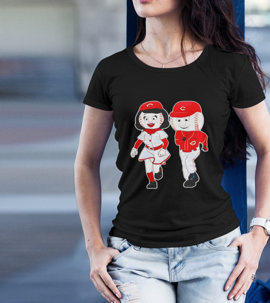 Cincinnati Reds Rosie Red And Mr. Red Mascots T-Shirt