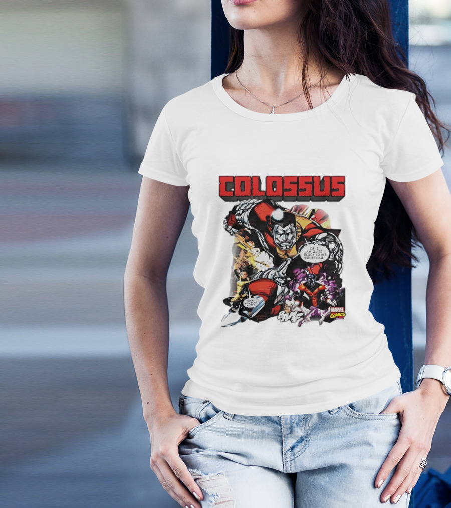 Colossus Quite Ready To Hit Something Marvel Comics Action Scene T-Shirt