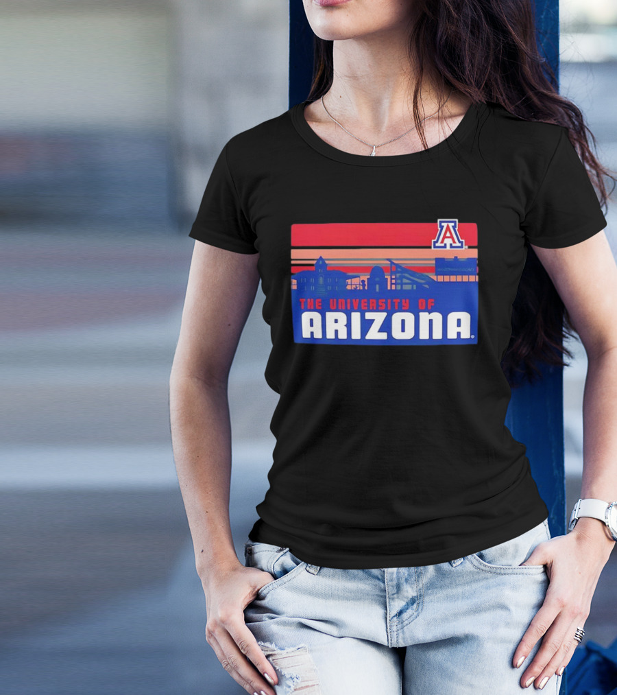Arizona Wildcats University Of Arizona Skyline Retro T-Shirt