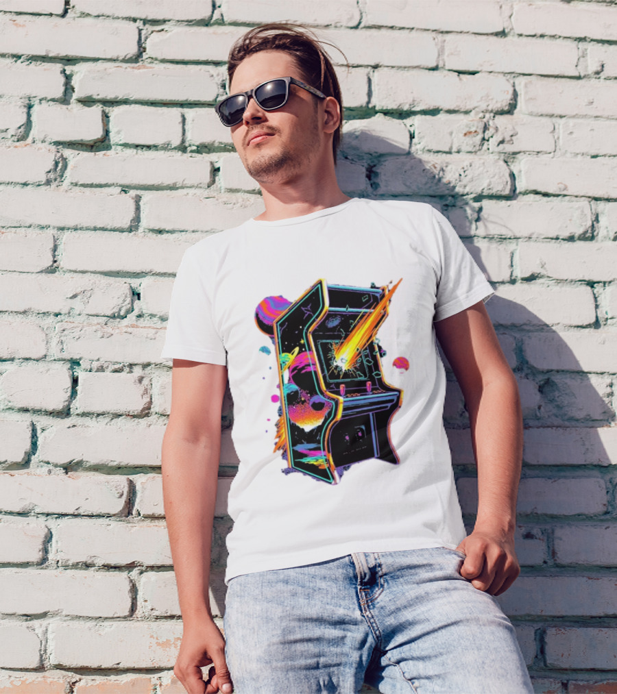 Arcade Nebula Intotheam Cosmic Retro Explosion T-Shirt