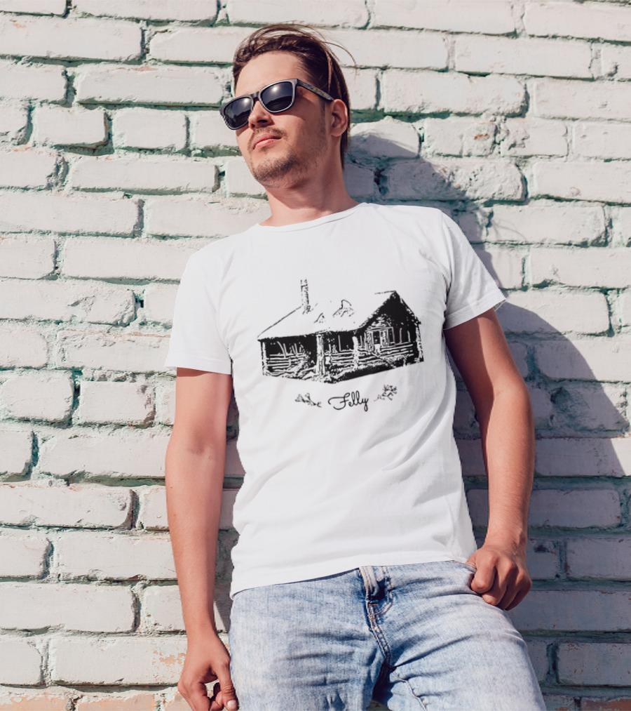 Felly Music Cabin Retro Log Cabin T-Shirt