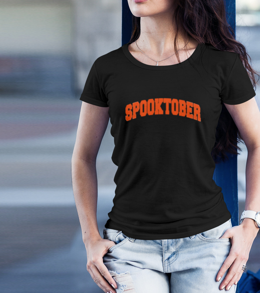 Spooktober Retro Bold Block Letters T-Shirt