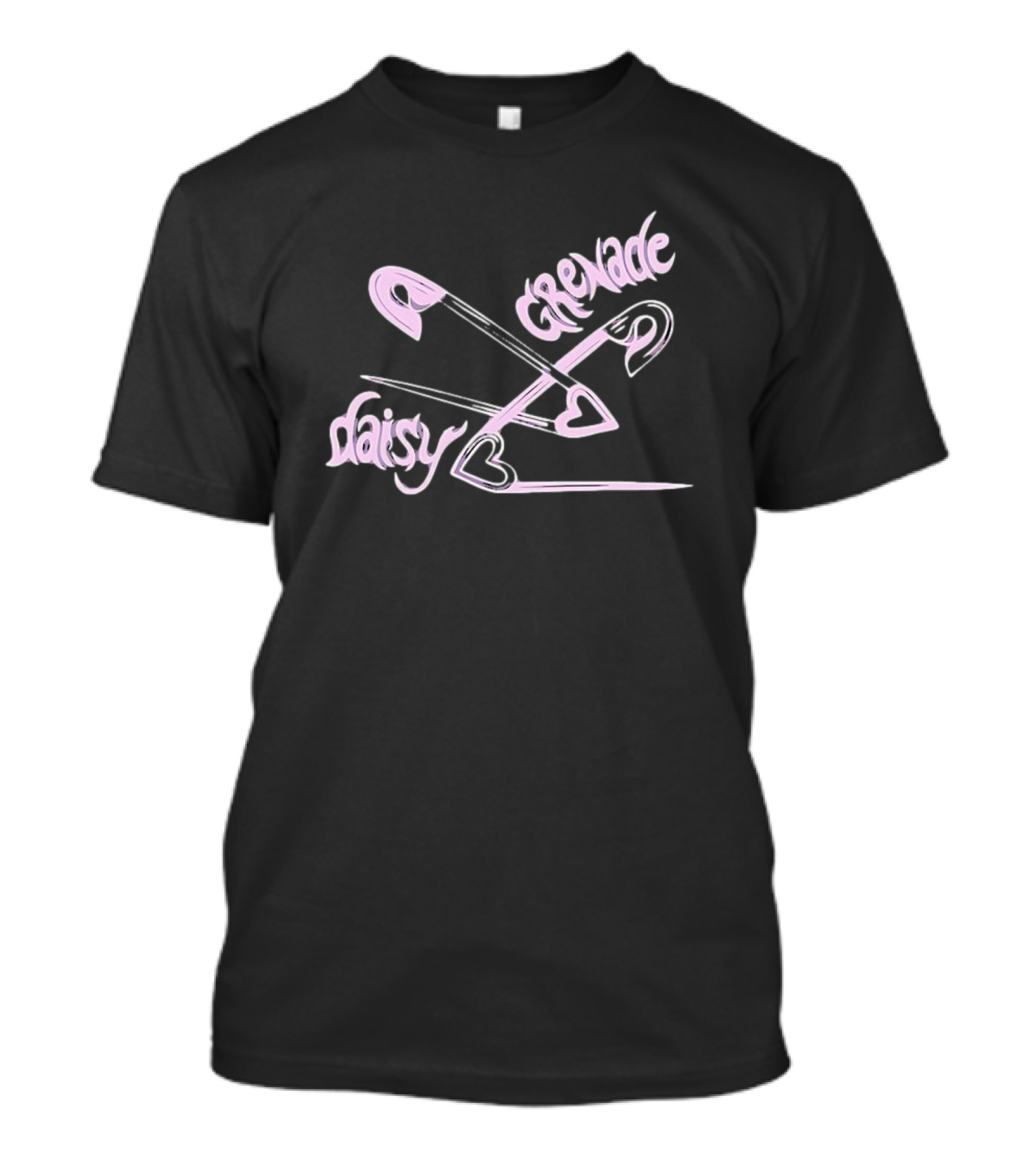 Daisy Grenade Heart Safety Pins Boyfriend Fit Girls T-Shirt